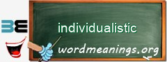 WordMeaning blackboard for individualistic